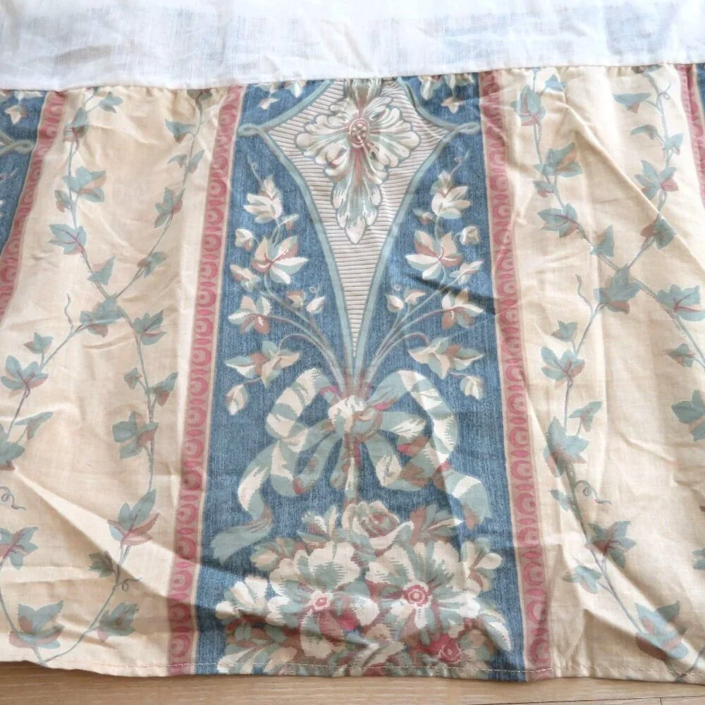 Vintage Williamsburg Crown Crafts Virginia Damask Twin Bed Skirt Cotton New